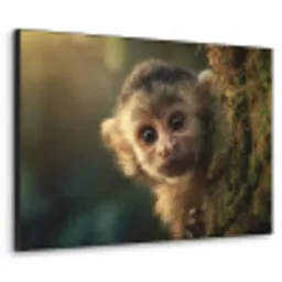 Aap - Boomstronk - Bruin Textielframe - compleet frame klein -3d