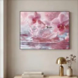 Abstract - Modern - Water - Orchidee Textielframe zwart klein -sfeer2
