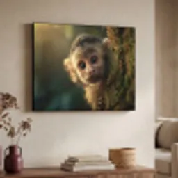 Aap - Boomstronk - Bruin Textielframe - compleet frame klein -sfeer3