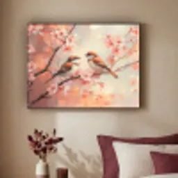 Vogels - Romantic - Bloesemtak Textielframe - compleet frame klein -sfeer1