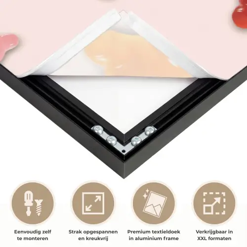 Kleur - Snoep - Roze Textielframe zwart klein -USP_feed_closeupNL