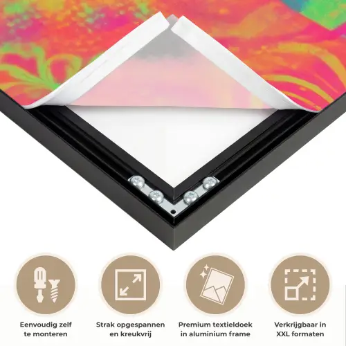 Neon - Vrouw - Microfoon Textielframe zwart klein -USP_feed_closeupNL