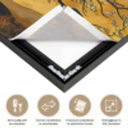 Boom - Levensboom - Abstract - Goud Textielframe zwart klein -USP_closeupNL