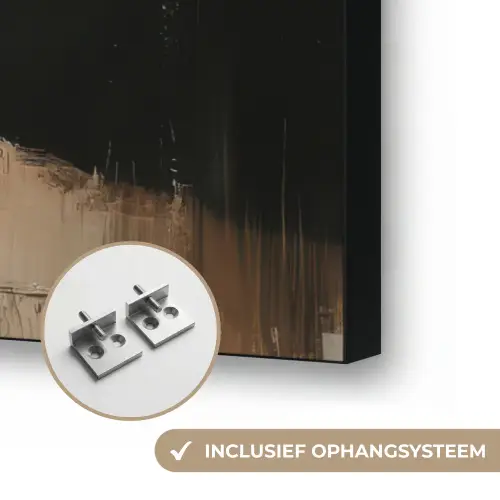 Hand - Gezicht - Strepen - Abstract Textielframe zwart klein -USP_ophangsysteemNL