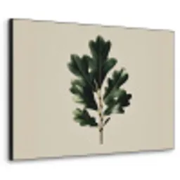 Eikenbladeren - Beige - Groen - Golvende randen Textielframe - compleet frame klein -3d