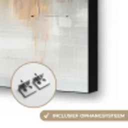 Abstract - Modern - Beige - Aesthetic - Goud Textielframe zwart klein -USP_ophangsysteemNL
