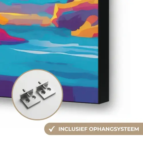 Ijsschots - Pinguïn - Abstract - Lucht Textielframe zwart klein -USP_ophangsysteemNL