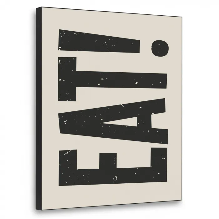 Eten - zwart - Japandi - Wit Textielframe - compleet frame klein -3d