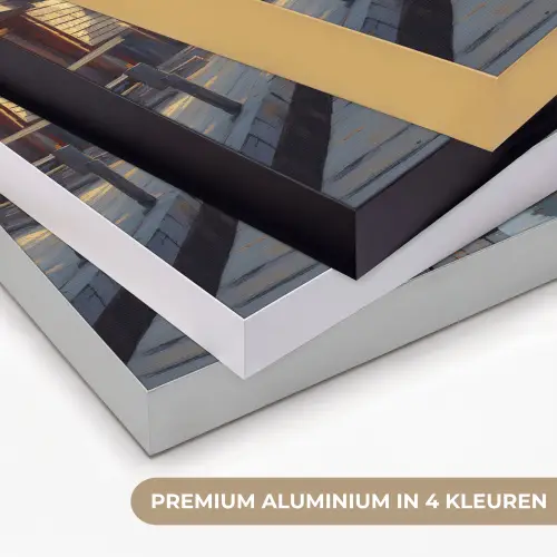 Zeilboot - Zon - Pier - Hout Textielframe zwart klein -USP_kleurenNL