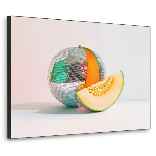 Disco - Discobal - Meloen - Pastel Textielframe zwart klein -3d