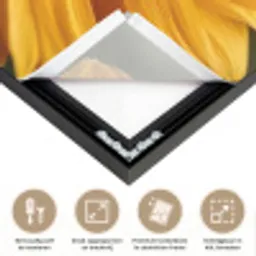Geel - Zonnebloem - Zomers Textielframe zwart klein -USP_feed_closeupNL