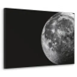 Close-up - Maan - Wit - Textuur Textielframe zwart klein -3d