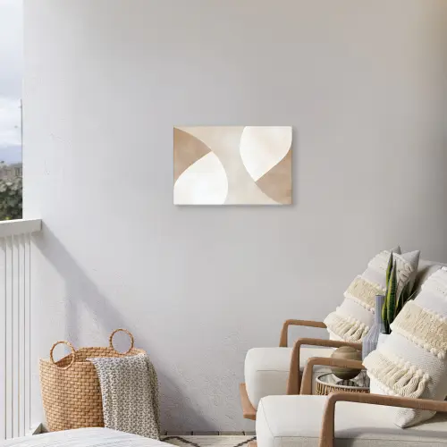 Bruin - Japandi - Abstract Tuinposter op houten frame 2 cm dik klein -sfeer1