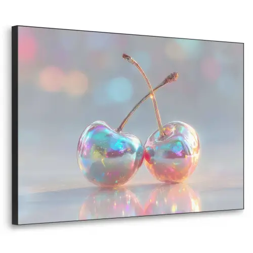 Kersen - Glanzend - Regenboogkleur Textielframe - compleet frame klein -3d