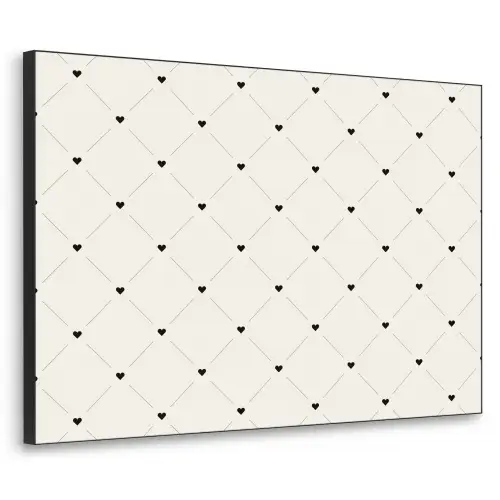 Streep - Hart - Wit - Zwart Textielframe - compleet frame klein 947 -3d