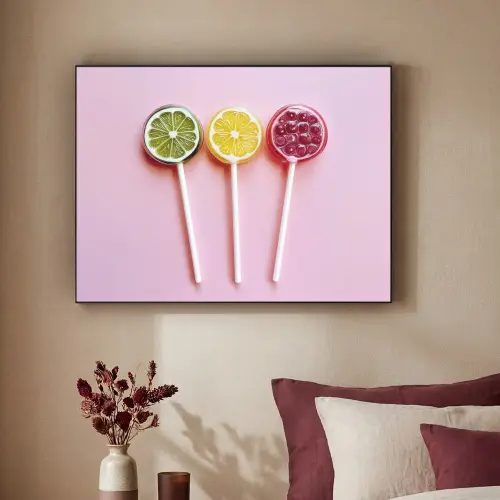 Lolly - Snoep - Citrus Textielframe zwart klein -sfeer1