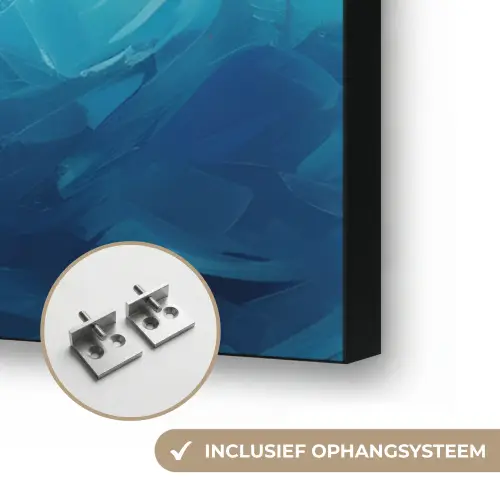 Zee - Vissen - Kleurrijk - Dynamisch Textielframe zwart klein -USP_ophangsysteemNL