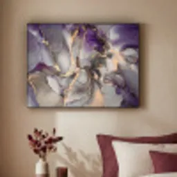 Goud - Paars - Marmer Textielframe zwart klein -sfeer1