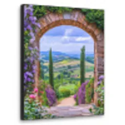 Doorkijk - Toscane - Landschap - Poort Textielframe - compleet frame klein -3d