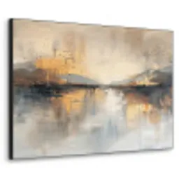 Abstract - Modern - Beige - Aesthetic - Goud Textielframe - compleet frame klein -3d
