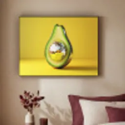 Avocado - Discobal - Geel - Glitter Textielframe - compleet frame klein -sfeer1