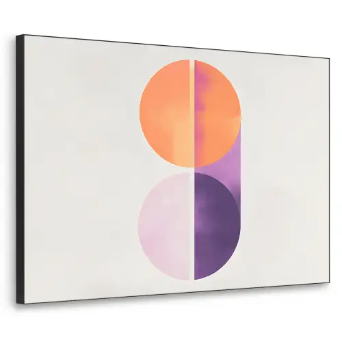 Cirkels - Abstract - Paars Textielframe zwart klein -3d