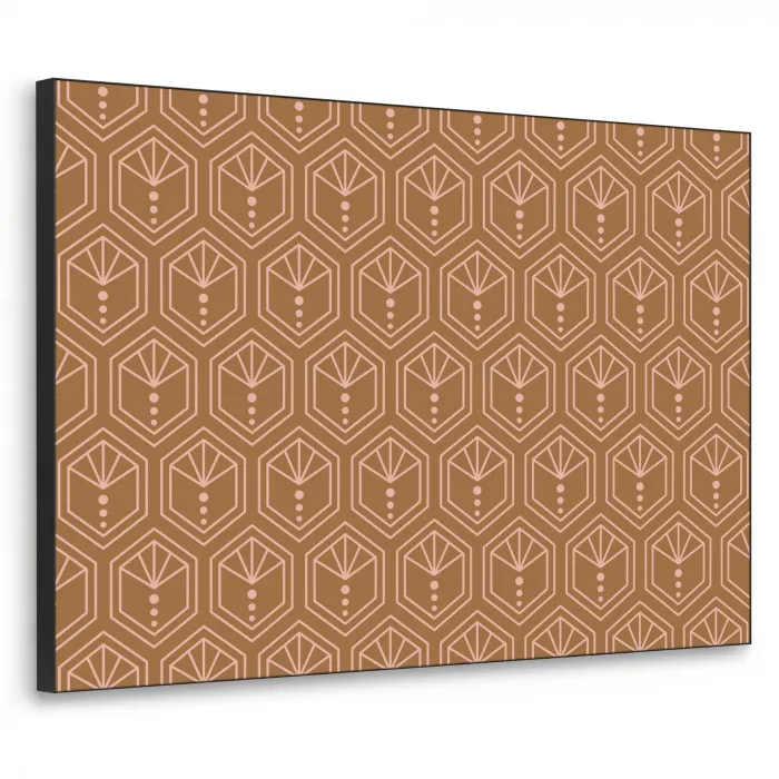 Bruin - Roze - Geometrisch - Patroon Textielframe - compleet frame klein 947 -3d