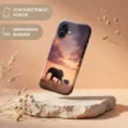 Olifanten - Grasland - Zonsondergang Toughcase MagSafe Apple iPhone 17 klein -USP_RandenV_NL