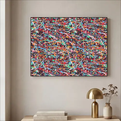Spat - Abstract - Waterverf - Multi Textielframe zwart klein 947 -sfeer2