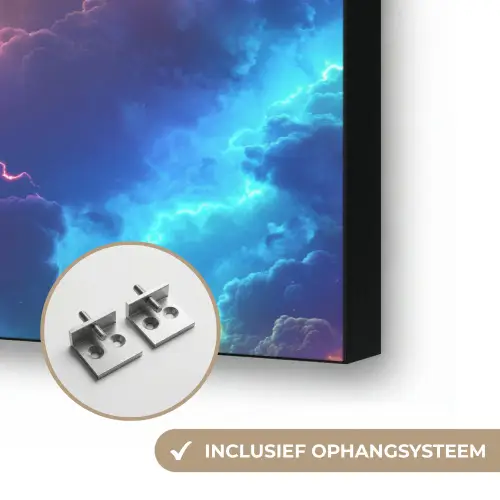 Storm - Bliksem - Regenboog Textielframe zwart klein 947 -USP_ophangsysteemNL