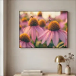 Bloemen - Paars - Bijen Textielframe - compleet frame klein -sfeer2