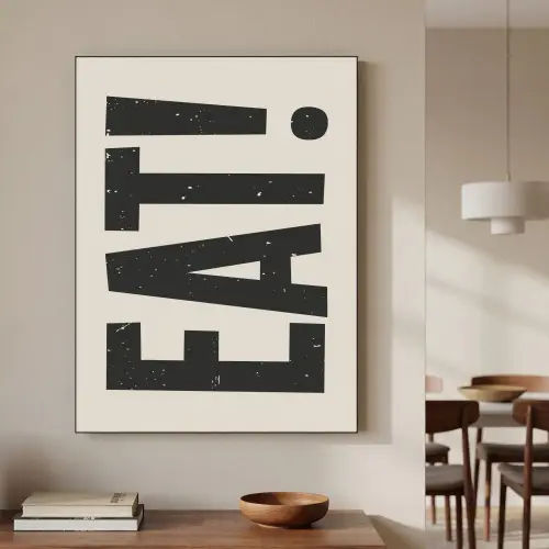 Eten - zwart - Japandi - Wit Textielframe zwart klein -sfeer2