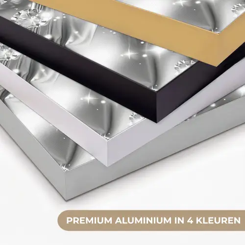 Abstract - Diamant - Luxe - Modern - Zilver Textielframe zwart klein -USP_kleurenNL