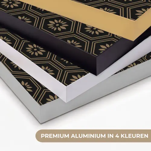 Bloemen - Goud - Hexagon Textielframe zwart klein 947 -USP_kleurenNL
