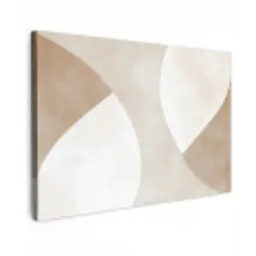 Bruin - Japandi - Abstract Tuinposter op houten frame 2 cm dik klein -3d