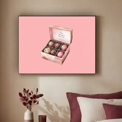 Doosje - Bonbons - Liefdevolle - Tekst Textielframe zwart klein -sfeer1