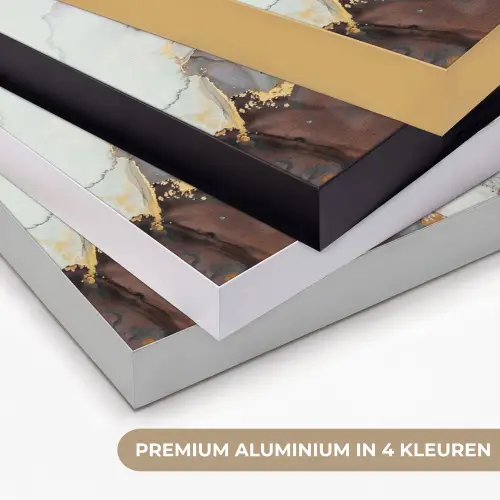 Rood - Marmer - Goud Textielframe zwart klein -USP_kleurenNL