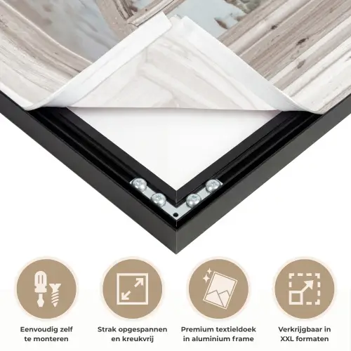 Auto - Rood - Cadeaus - Winter - Kerst - Doorkijk - Wit Textielframe zwart klein -USP_feed_closeupNL