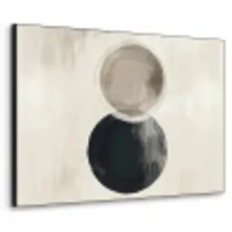 Cirkels - Vorm - Beige - Abstract Textielframe zwart klein -3d