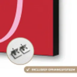 Rood - Love - Valentijn - Roze Textielframe zwart klein -USP_ophangsysteemNL