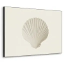 Schelp - Minimalistisch - Wit Textielframe - compleet frame klein -3d