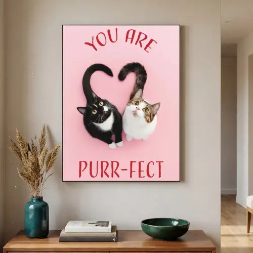 Kat - Hart - Tekst - Valentijn Textielframe - compleet frame klein -sfeer1