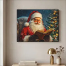 Kerstman - Kerst - Winter - Kerstboom Textielframe zwart klein -sfeer2