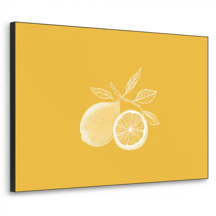 Citroenen - Illustratie - Minimalistisch - Geel Textielframe - compleet frame klein -3d