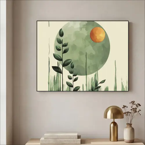Abstract - Natuur - Kunst - Zon - Modern Textielframe zwart klein -sfeer2