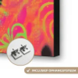 Neon - Vrouw - Microfoon Textielframe zwart klein -USP_ophangsysteemNL