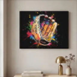 Graffiti - Sport - Baseball - Honkbal Textielframe zwart klein -sfeer2