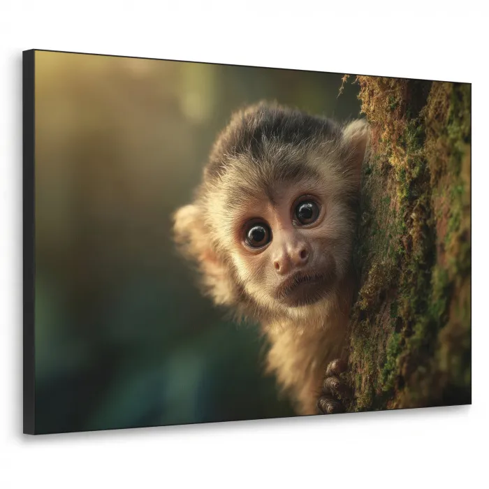 Aap - Boomstronk - Bruin Textielframe - compleet frame klein -3d
