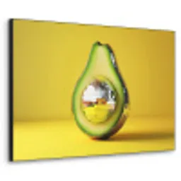 Avocado - Discobal - Geel - Glitter Textielframe zwart klein -3d