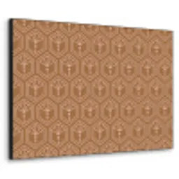 Bruin - Roze - Geometrisch - Patroon Textielframe zwart klein 947 -3d
